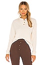 view 1 of 5 Thermal Henley Top in Creme