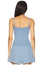 view 3 of 4 The Rib Spaghetti Tank in Cornflower