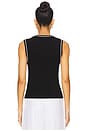 view 3 of 4 Baby Rib Contrast Tank Top in Jet