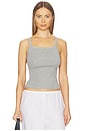 view 1 of 4 CAMISETA SIN MANGAS CUELLO CUADRADO BABY RIB in Heather Grey
