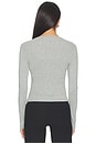 view 3 of 4 The Baby Rib Criss Cross Long Sleeve in Heather Grey