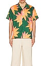 view 3 of 4 Short Sleeve Hawaiian Shirt in Blood Orange