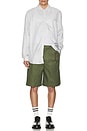 view 6 of 6 Danny Wide Leg Shorts in Military Green