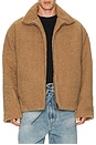 view 1 of 4 Devin Faux Shearling Dropped Shoulder Jacket in Camel