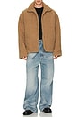 view 2 of 4 Devin Faux Shearling Dropped Shoulder Jacket in Camel
