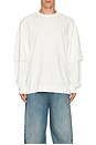 view 3 of 4 Troy Double Sleeve Tee in Washed White