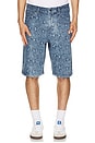 view 1 of 5 Snake Laser Denim Shorts in Blue