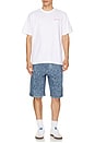 view 3 of 5 Snake Laser Denim Shorts in Blue