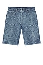 view 4 of 5 Snake Laser Denim Shorts in Blue
