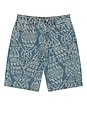 view 1 of 5 Macrame Denim Shorts in Mid Blue