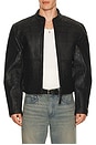 view 1 of 5 Structured Leather Jacket in Black
