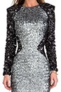 view 6 of 7 x REVOLVE Kim Sequin Illusion Dress en Silver/Black in Silver & Black