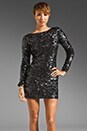 view 1 of 6 Lola Long Sleeve Scoop Back Sequin Dress in Black