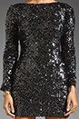 view 3 of 6 Lola Long Sleeve Scoop Back Sequin Dress in Black