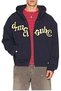 view 1 of 4 SWEAT À CAPUCHE HANGING LETTERS in Navy