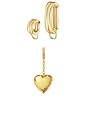 view 2 of 2 Puffy Heart Charm Starter Set in Gold