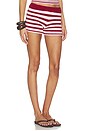 view 2 of 6 Boucle Micro Mini Shorts in Burgundy & Light Pink
