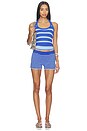 view 5 of 6 Boucle Micro Mini Shorts in Blue