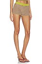 view 2 of 6 Crochet Mid Rise Shorts in Burgundy & Green