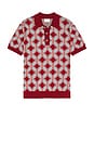 view 1 of 4 La Maille Polo G?om?trique in Dark Red