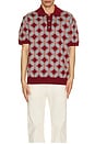 view 3 of 4 La Maille Polo G?om?trique in Dark Red