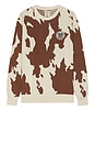 view 1 of 4 Cow Print Sweater in Brown Multi