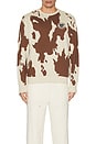 view 4 of 4 Cow Print Sweater in Brown Multi