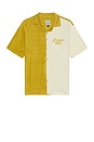 view 1 of 4 Prince Street Pizza Bowling Shirt in Cream & Mustard
