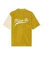 view 2 of 4 Prince Street Pizza Bowling Shirt in Cream & Mustard