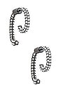 view 1 of 3 Mini Luna Earrings in Shiny Gunmetal & Pave