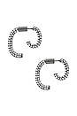 view 2 of 3 Mini Luna Earrings in Shiny Gunmetal & Pave
