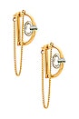 view 1 of 3 Mini Dema Earrings in 12k Shiny Gold & Crystals