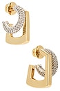 view 1 of 3 Tina Pave Earrings in Gold, Silver, & Crystal