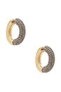 view 1 of 5 Monroe Pave Earring in Gold & Pave