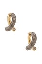 view 4 of 5 Monroe Pave Earring in Gold & Pave