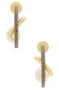 view 1 of 2 Waverly Earrings in Gold, Gunmetal, & White
