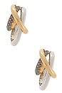 view 2 of 3 Aya Hoops in Gold & Pave