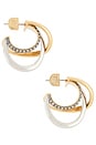 view 4 of 3 Aya Hoops in Gold & Pave