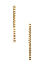 view 3 of 3 Pave Celeste Earrings in 12k Shiny Gold, Faux Pearls & Crystal