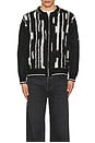 view 4 of 4 Ikat Long Sleeve Knitted Zip-Up Polo in Blue