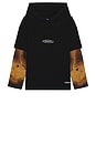 view 1 of 4 Malice Long Sleeve Hooded Tee in Black & Multi