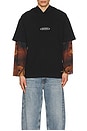 view 4 of 4 Malice Long Sleeve Hooded Tee in Black & Multi