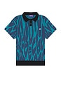 view 1 of 4 Pantera Jacquard Knit Polo Shirt in Blue