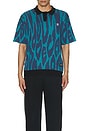 view 4 of 4 Pantera Jacquard Knit Polo Shirt in Blue