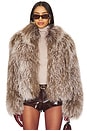 view 1 of 5 Rochelle Fur Jacket in Taupe Melange