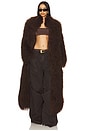 view 1 of 5 Faye Fur Coat in Chocolate