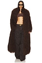 view 5 of 5 Faye Fur Coat in Chocolate
