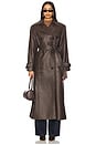 view 2 of 4 Corrin Leather Coat in Chocolate