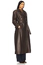view 3 of 4 Corrin Leather Coat in Chocolate