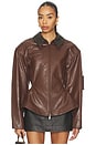 view 1 of 5 BLOUSON BERNADETTE in Cherry Brown & Distressed Brown